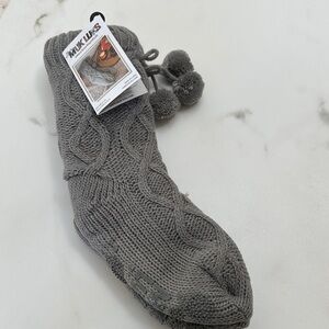 Muk Luks Charcoal Cable Knit Women's Socks